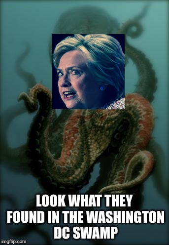 Octopus | LOOK WHAT THEY FOUND IN THE WASHINGTON DC SWAMP | image tagged in octopus | made w/ Imgflip meme maker