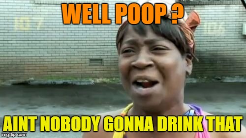 Ain't Nobody Got Time For That Meme | WELL POOP ? AINT NOBODY GONNA DRINK THAT | image tagged in memes,aint nobody got time for that | made w/ Imgflip meme maker