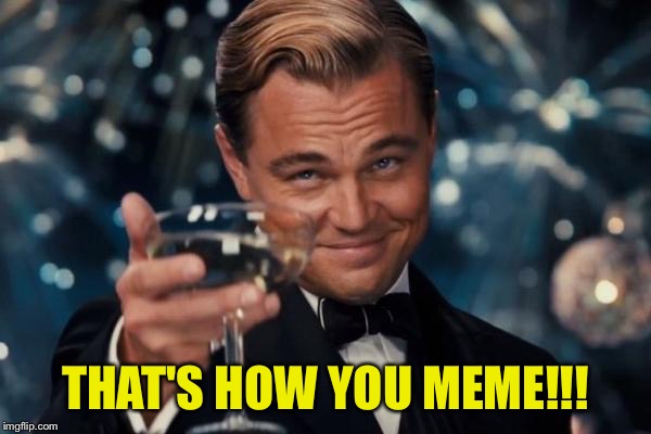 Leonardo Dicaprio Cheers Meme | THAT'S HOW YOU MEME!!! | image tagged in memes,leonardo dicaprio cheers | made w/ Imgflip meme maker