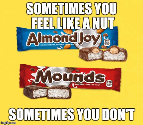 SOMETIMES YOU FEEL LIKE A NUT SOMETIMES YOU DON'T | made w/ Imgflip meme maker