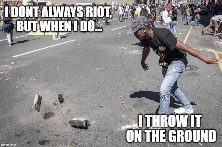 Throw it on the Ground | I DONT ALWAYS RIOT, BUT WHEN I DO... I THROW IT ON THE GROUND | image tagged in throw it on the ground | made w/ Imgflip meme maker