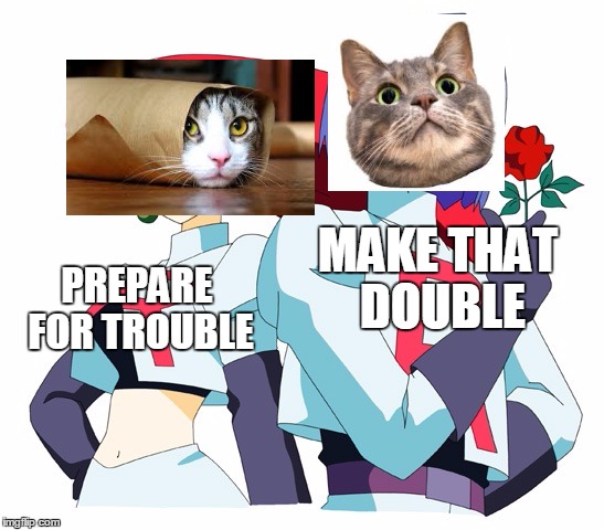 Team rocket | PREPARE FOR TROUBLE; MAKE THAT DOUBLE | image tagged in team rocket | made w/ Imgflip meme maker