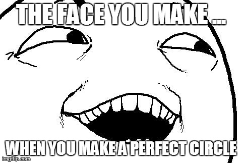 THE FACE YOU MAKE ... WHEN YOU MAKE A PERFECT CIRCLE | image tagged in the face  | made w/ Imgflip meme maker