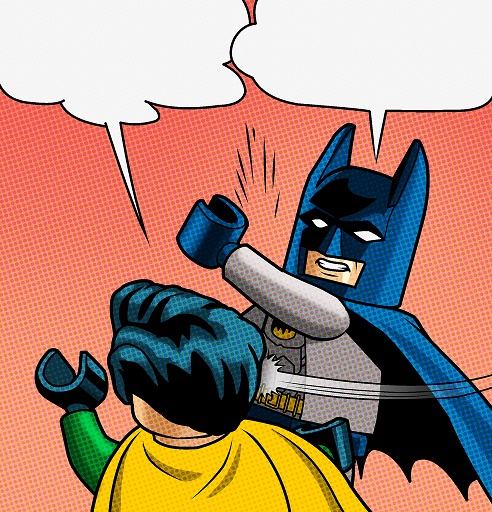 Batman Slapping Robin Lego Blank Meme Template
