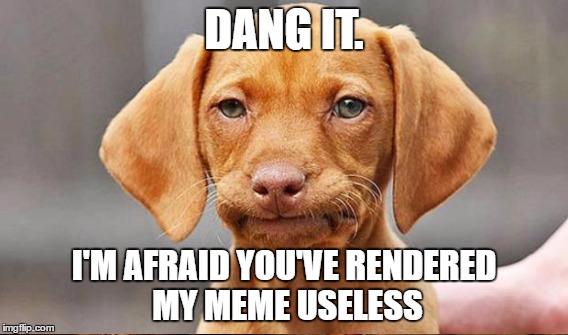 DANG IT. I'M AFRAID YOU'VE RENDERED MY MEME USELESS | made w/ Imgflip meme maker