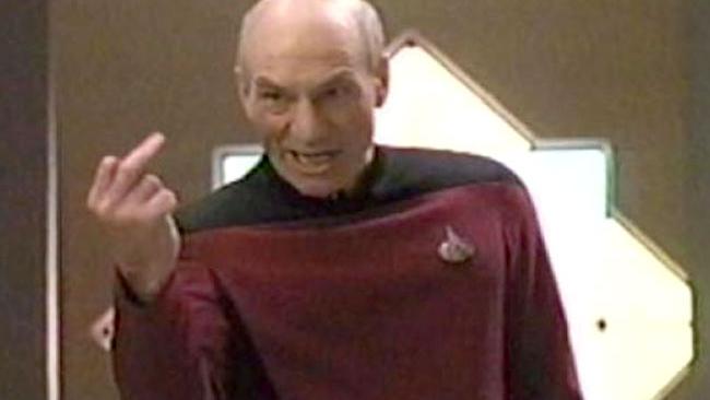 High Quality Picard Giving The Finger Blank Meme Template