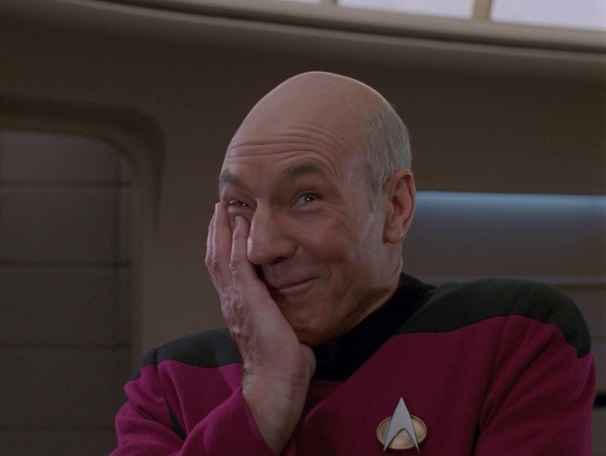 Picard Holding In A Laugh Blank Meme Template