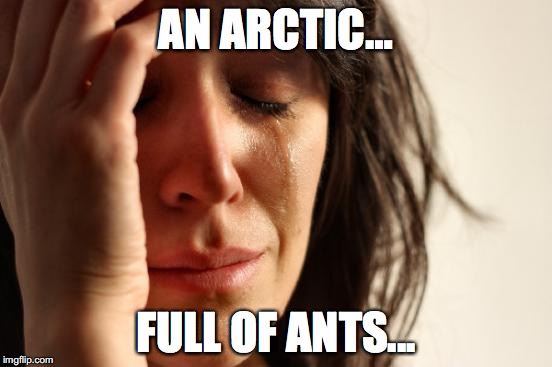 AN ARCTIC… FULL OF ANTS... | image tagged in memes,first world problems | made w/ Imgflip meme maker