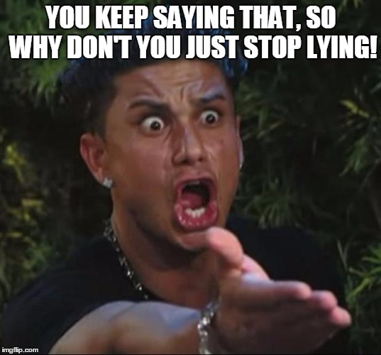 pauly | YOU KEEP SAYING THAT, SO WHY DON'T YOU JUST STOP LYING! | image tagged in pauly | made w/ Imgflip meme maker