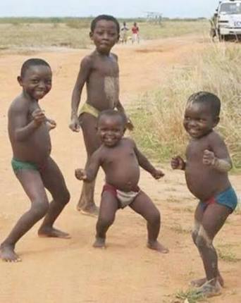 African kids dancing Blank Meme Template