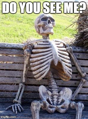 Waiting Skeleton Meme | DO YOU SEE ME? | image tagged in memes,waiting skeleton | made w/ Imgflip meme maker