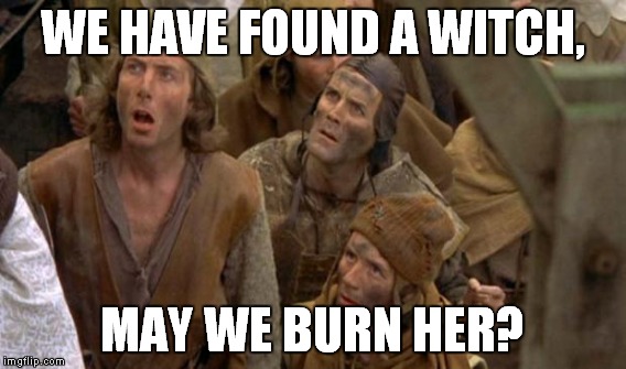 WE HAVE FOUND A WITCH, MAY WE BURN HER? | made w/ Imgflip meme maker