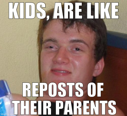 Some are okay | KIDS, ARE LIKE; REPOSTS OF THEIR PARENTS | image tagged in memes,10 guy,imgflip humor | made w/ Imgflip meme maker