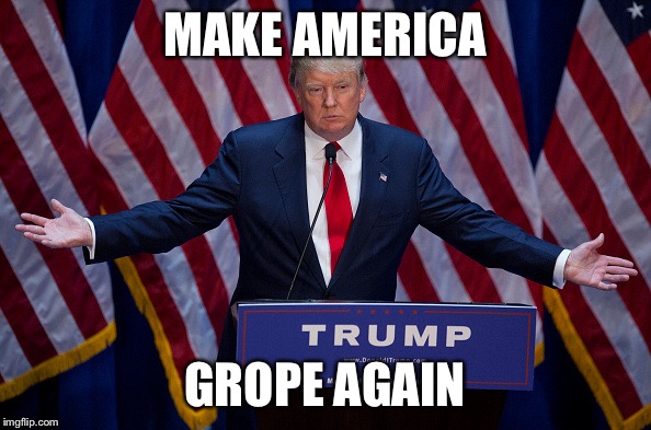 Donald Trump | MAKE AMERICA; GROPE AGAIN | image tagged in donald trump | made w/ Imgflip meme maker