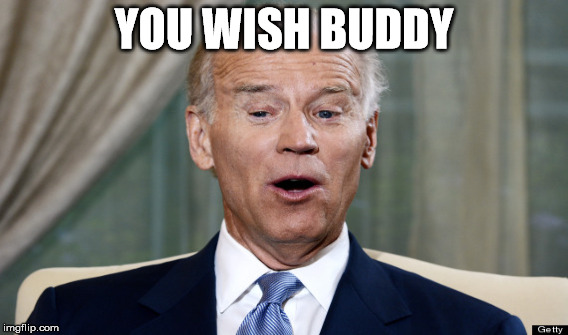 Joe Biden one up | YOU WISH BUDDY | image tagged in joe biden,one up | made w/ Imgflip meme maker