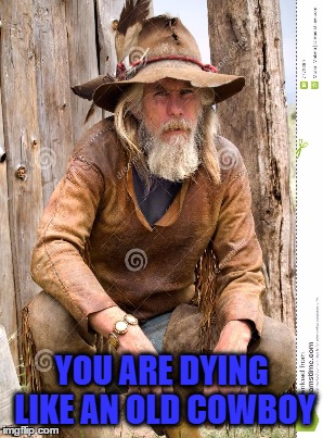 YOU ARE DYING LIKE AN OLD COWBOY | made w/ Imgflip meme maker