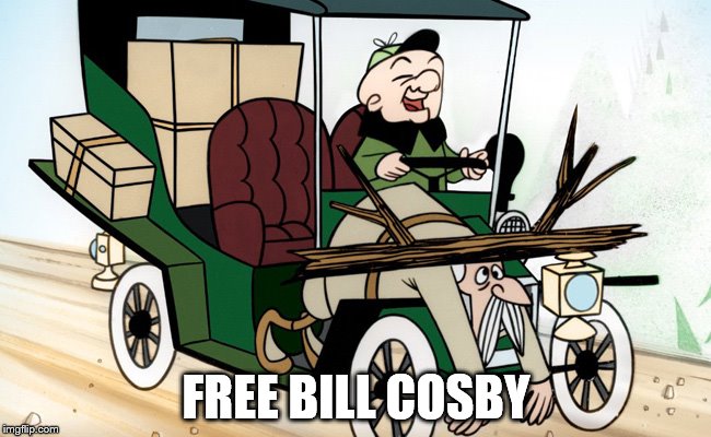 Mr Magoo Driving | FREE BILL COSBY | image tagged in mr magoo driving | made w/ Imgflip meme maker