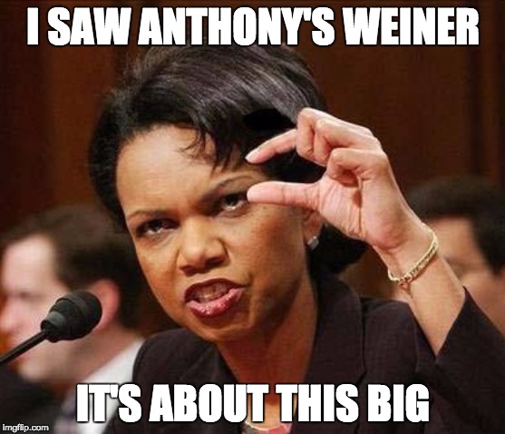 I SAW ANTHONY'S WEINER; IT'S ABOUT THIS BIG | made w/ Imgflip meme maker