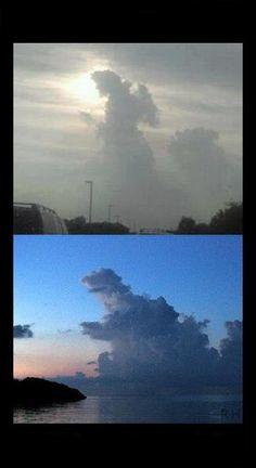Cloud Jesus & Godzilla Blank Meme Template