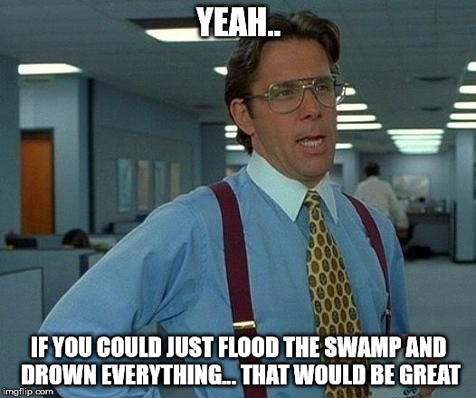 That Would Be Great Meme | YEAH.. IF YOU COULD JUST FLOOD THE SWAMP AND DROWN EVERYTHING... THAT WOULD BE GREAT | image tagged in memes,that would be great | made w/ Imgflip meme maker