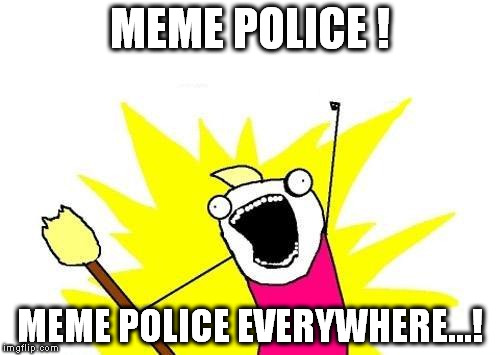 X All The Y | MEME POLICE ! MEME POLICE EVERYWHERE...! | image tagged in memes,x all the y | made w/ Imgflip meme maker