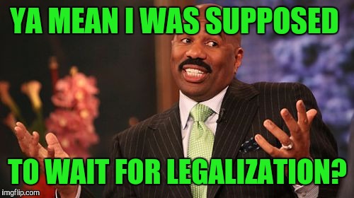 YA MEAN I WAS SUPPOSED TO WAIT FOR LEGALIZATION? | image tagged in memes,steve harvey | made w/ Imgflip meme maker