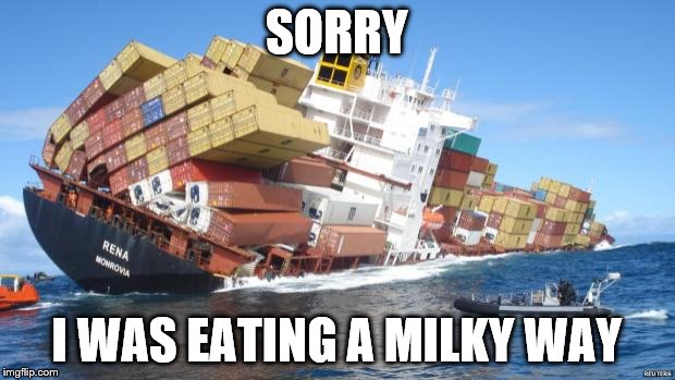 snickers bars never cause problems | SORRY; I WAS EATING A MILKY WAY | image tagged in disaster,milky way | made w/ Imgflip meme maker