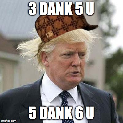 Donald Trump | 3 DANK 5 U; 5 DANK 6 U | image tagged in donald trump,scumbag | made w/ Imgflip meme maker