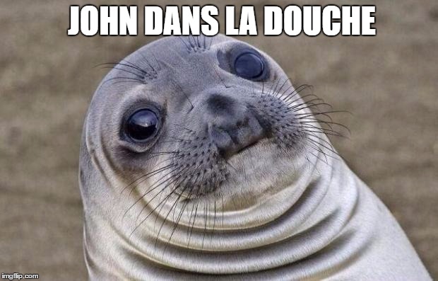 Awkward Moment Sealion Meme | JOHN DANS LA DOUCHE | image tagged in memes,awkward moment sealion | made w/ Imgflip meme maker