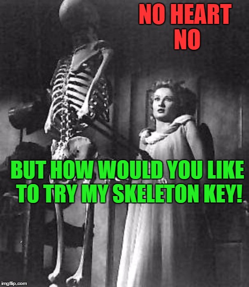 NO HEART NO BUT HOW WOULD YOU LIKE TO TRY MY SKELETON KEY! | made w/ Imgflip meme maker