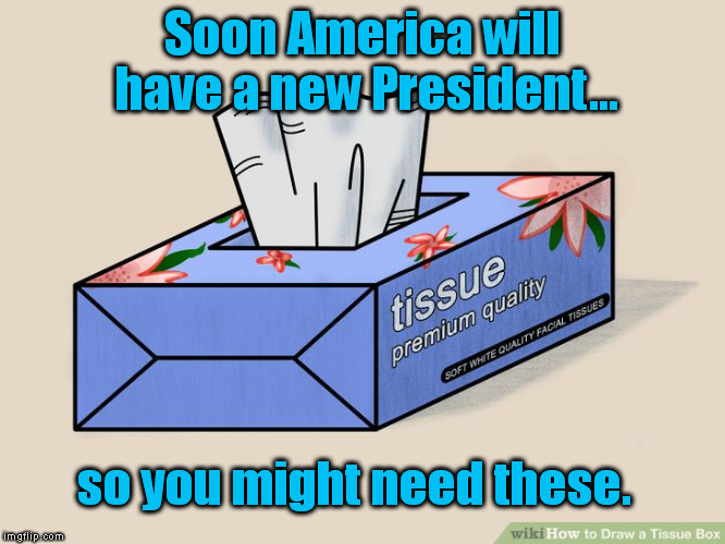President's tissues | Soon America will have a new President... so you might need these. | image tagged in president's tissues,cry,reasons to cry | made w/ Imgflip meme maker