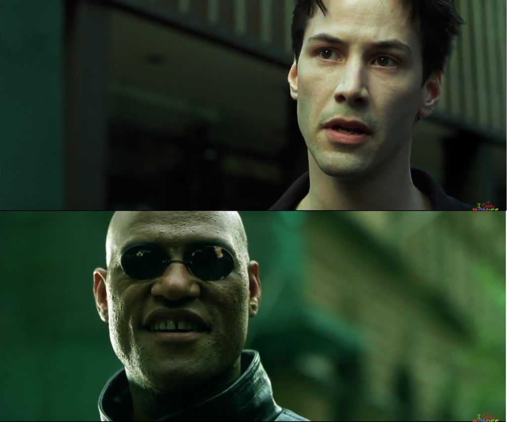 High Quality neo trying to tell me Blank Meme Template