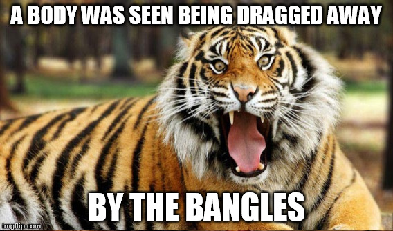 A BODY WAS SEEN BEING DRAGGED AWAY BY THE BANGLES | made w/ Imgflip meme maker