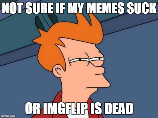it's the patriarchy 1% memers elite club | NOT SURE IF MY MEMES SUCK; OR IMGFLIP IS DEAD | image tagged in memes,futurama fry | made w/ Imgflip meme maker