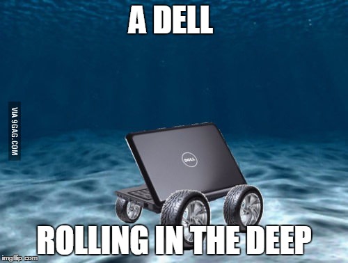 A DELL; ROLLING IN THE DEEP | image tagged in puns,funny meme | made w/ Imgflip meme maker