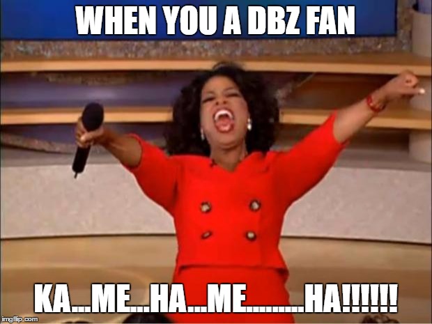 Oprah You Get A | WHEN YOU A DBZ FAN; KA...ME...HA...ME.........HA!!!!!! | image tagged in memes,oprah you get a | made w/ Imgflip meme maker