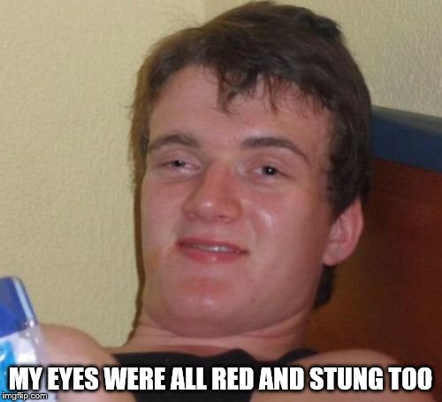 10 Guy Meme | MY EYES WERE ALL RED AND STUNG TOO | image tagged in memes,10 guy | made w/ Imgflip meme maker