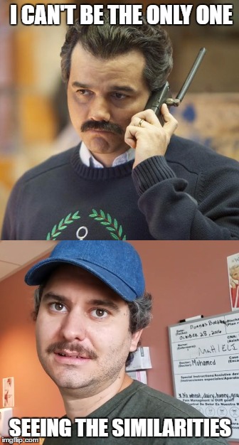 Just look at them! | I CAN'T BE THE ONLY ONE; SEEING THE SIMILARITIES | image tagged in h3h3,escobar | made w/ Imgflip meme maker