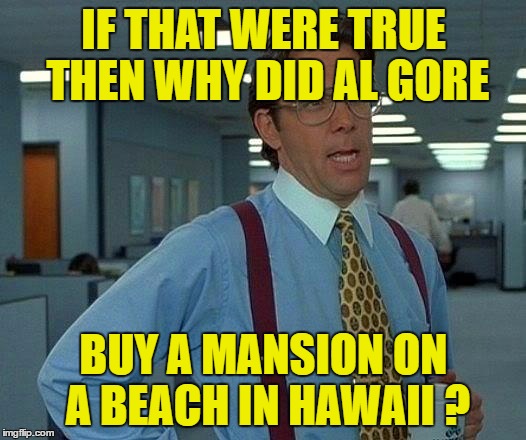 That Would Be Great Meme | IF THAT WERE TRUE THEN WHY DID AL GORE BUY A MANSION ON A BEACH IN HAWAII ? | image tagged in memes,that would be great | made w/ Imgflip meme maker