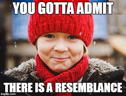 smirk | YOU GOTTA ADMIT THERE IS A RESEMBLANCE | image tagged in smirk | made w/ Imgflip meme maker