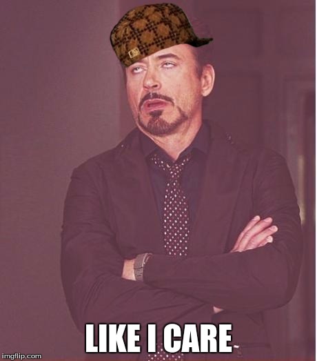 Face You Make Robert Downey Jr | LIKE I CARE | image tagged in memes,face you make robert downey jr,scumbag | made w/ Imgflip meme maker