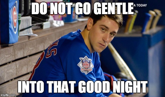 DO NOT GO GENTLE; INTO THAT GOOD NIGHT | image tagged in chicago cubs | made w/ Imgflip meme maker