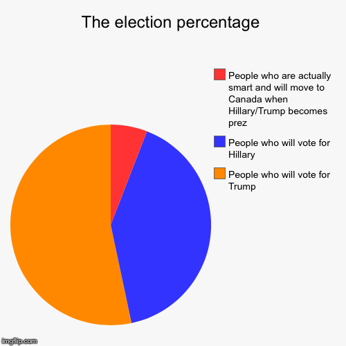 What the election percentage will be | image tagged in funny | made w/ Imgflip chart maker