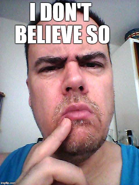 puzzled | I DON'T BELIEVE SO | image tagged in puzzled | made w/ Imgflip meme maker