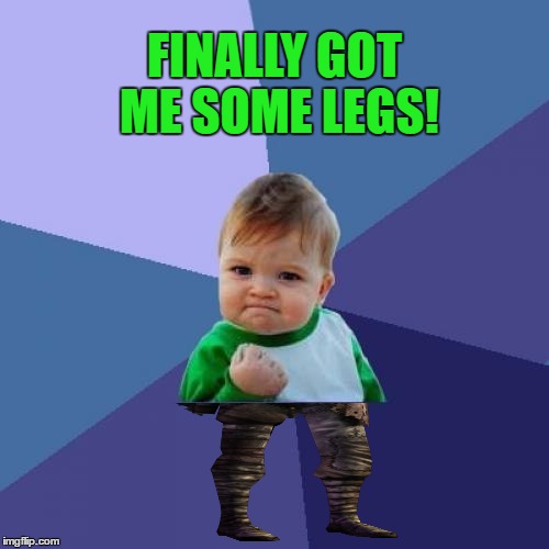 Success Kid Meme | FINALLY GOT ME SOME LEGS! | image tagged in memes,success kid | made w/ Imgflip meme maker