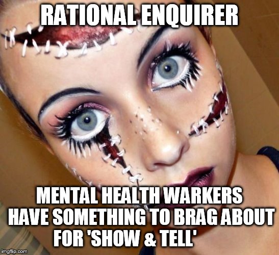 CLINICALS: LEARNING CURVE | RATIONAL ENQUIRER; MENTAL HEALTH WARKERS HAVE SOMETHING TO BRAG ABOUT FOR 'SHOW & TELL' | image tagged in clinicals learning curve | made w/ Imgflip meme maker