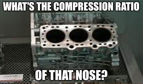 WHAT'S THE COMPRESSION RATIO OF THAT NOSE? | made w/ Imgflip meme maker