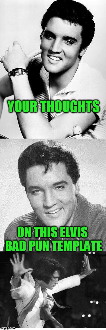 YOUR THOUGHTS; ON THIS ELVIS BAD PUN TEMPLATE | made w/ Imgflip meme maker