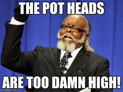 Too Damn High | THE POT HEADS; ARE TOO DAMN HIGH! | image tagged in memes,too damn high | made w/ Imgflip meme maker