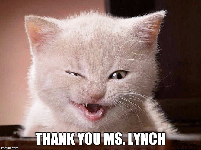 THANK YOU MS. LYNCH | made w/ Imgflip meme maker